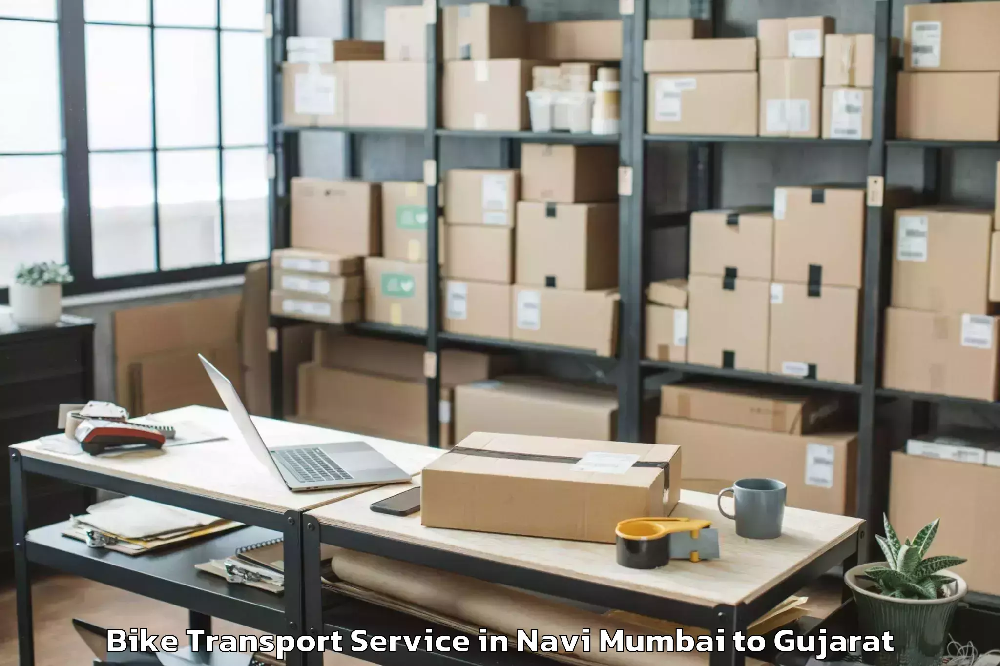 Professional Navi Mumbai to Gadhada Bike Transport